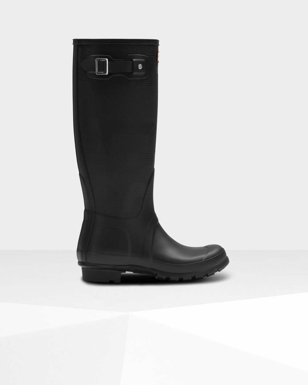 Womens Hunter Tall Rain Boots Black - Original Exploded Logo Texture - 0719438-OB